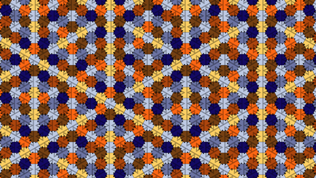 Mosaico hexagonal de Joan Taylor y Joshua Socolar - Enciclopedia Tilings / Universidad de Bielefeld